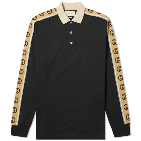 gucci men's long sleeve t shirts|gucci long sleeve polo shirt.